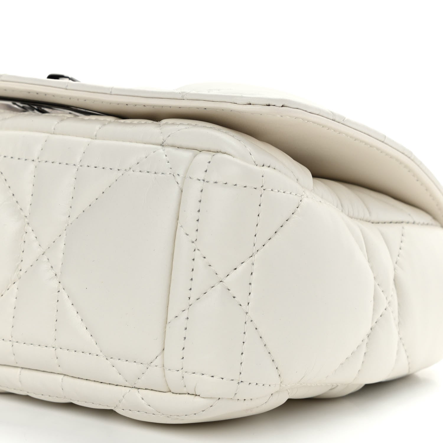 Christian Dior Lambskin Macrocannage Small Dior Caro Bag Ivory 6 of 11