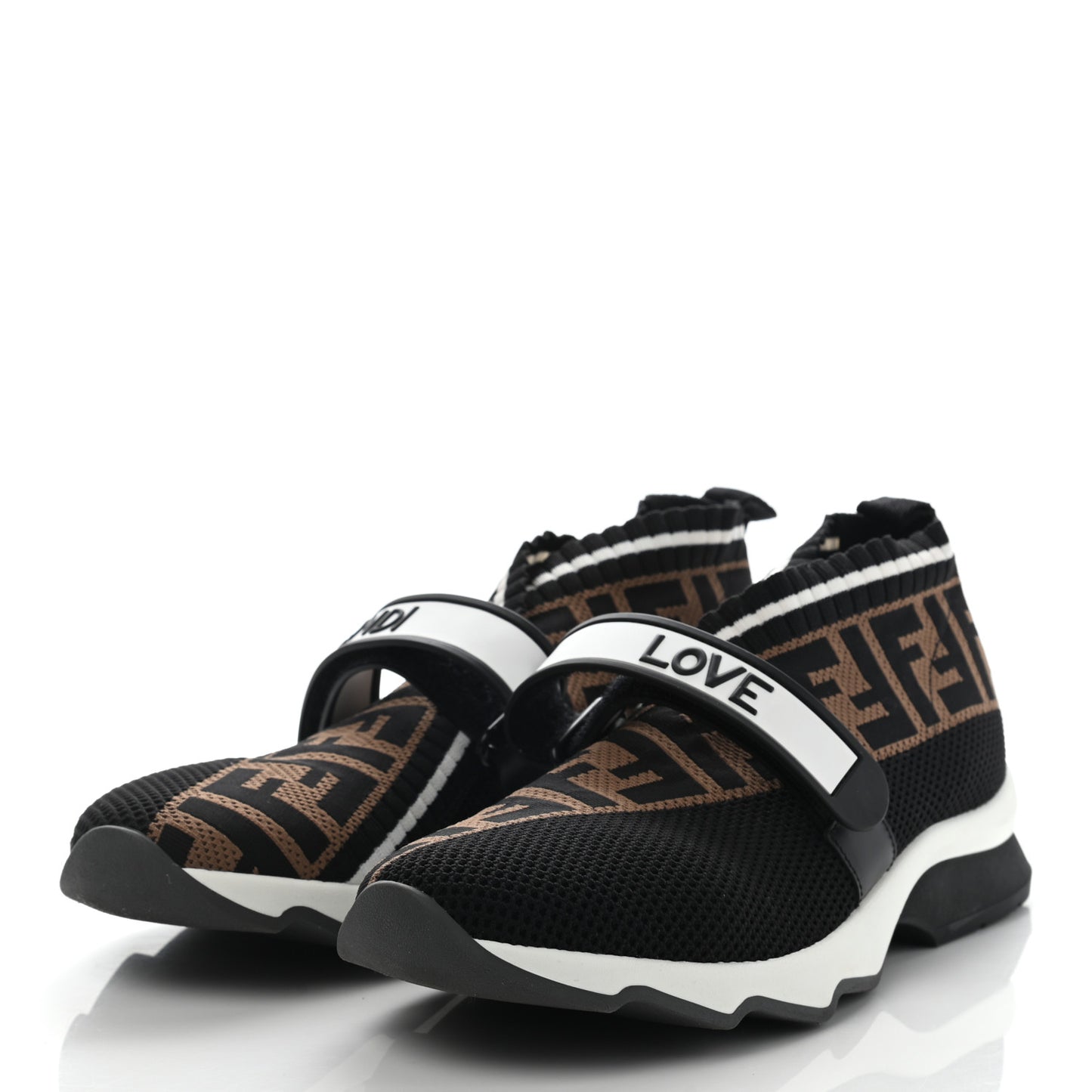 Stretch Yarn FF Stiff Band Rockoko Sneakers 40 Black White Tobacco