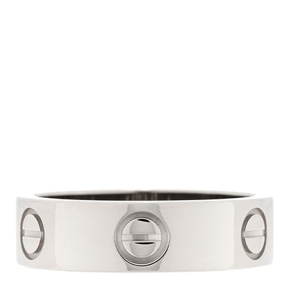 Cartier 18K White Gold 5.5mm LOVE Ring 53 6.5 3 of 4