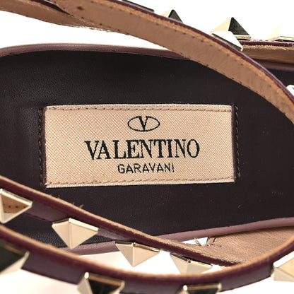 Valentino Garavani Calfskin Nappa Rockstud Ankle Strap 100mm Pumps 39 Griotte 7 of 9