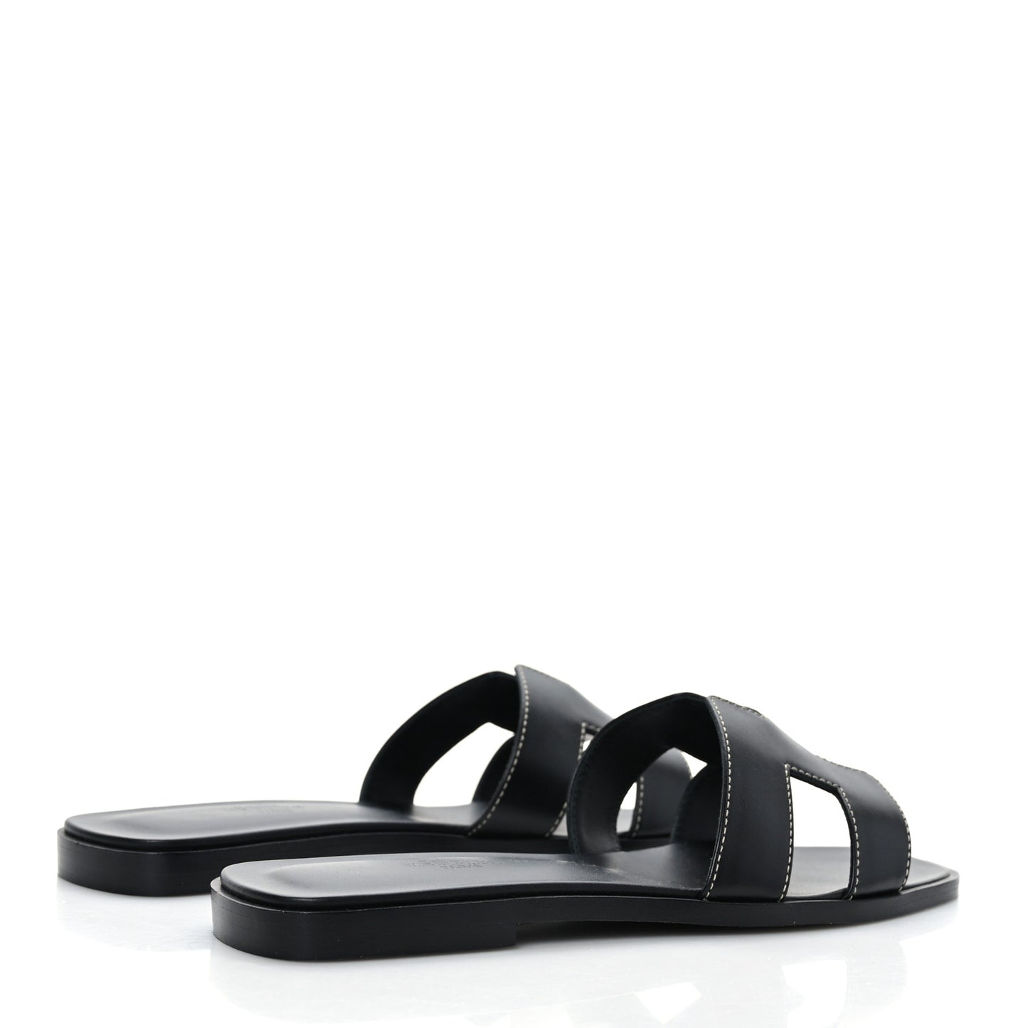 Box Calfskin Oran Sandals 37 Black