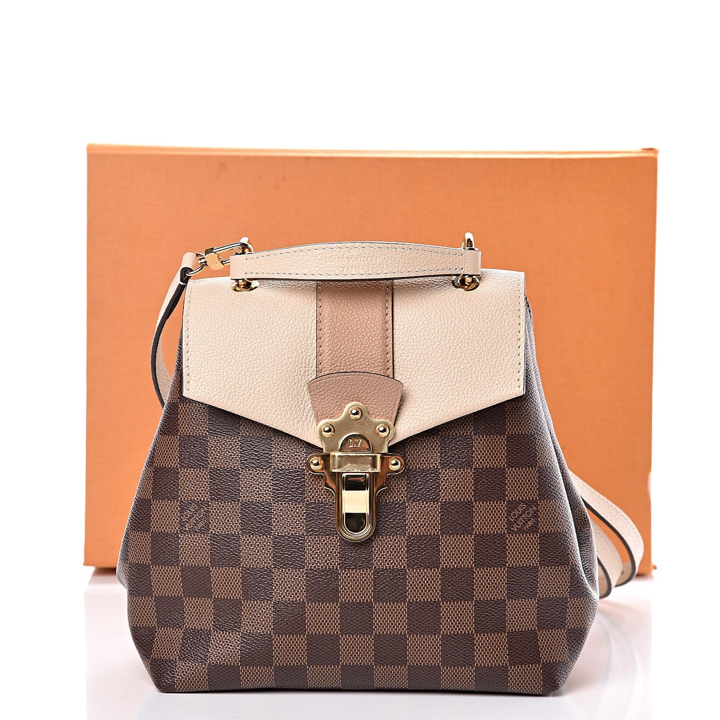 Damier Ebene Clapton Backpack Creme