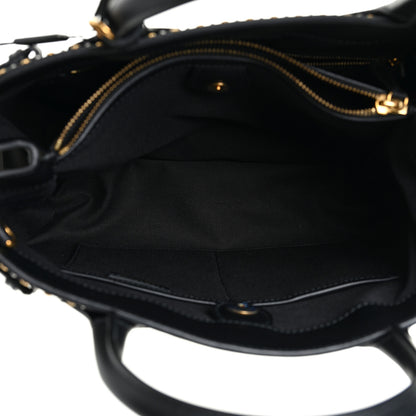 Burberry Smooth Calfskin Riveted Medium Banner Tote Black 5 of 11