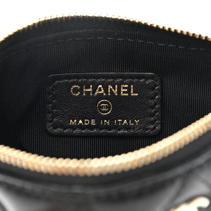 Chanel Lambskin Quilted Small No. 5 Cosmetic Case Black 6 of 9