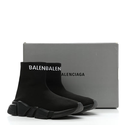 Balenciaga Neoprene Knit Logo Womens Hi Speed Sneakers 36 Black 8 of 8