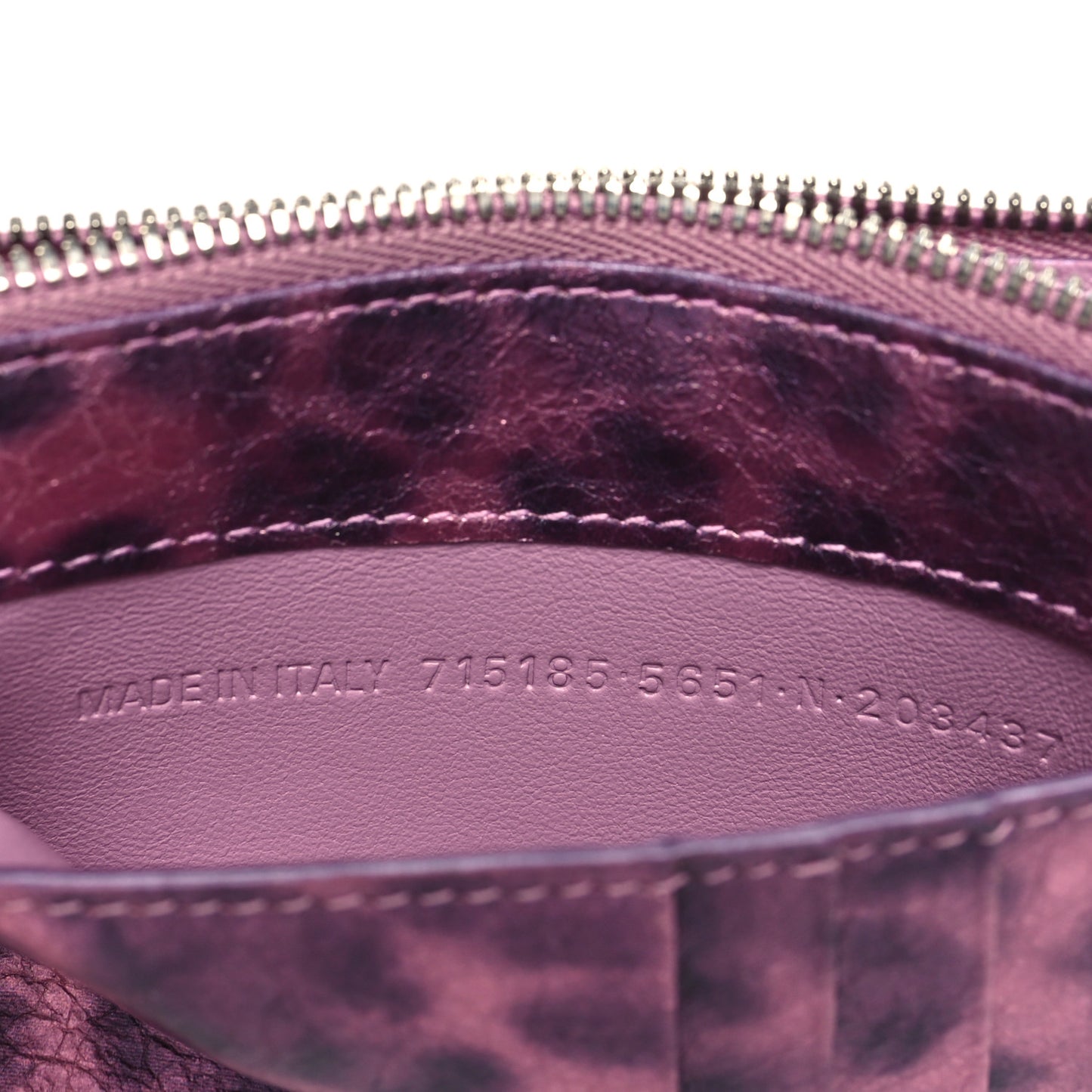 Metallic Agneau Leopard Print Le Cagole Coin Card Holder Pink