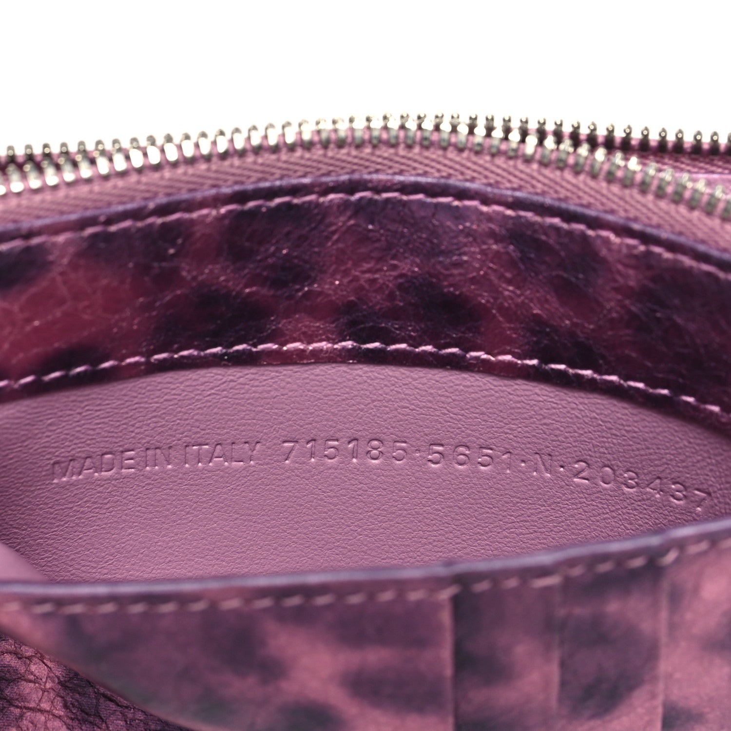 Balenciaga Metallic Agneau Leopard Print Le Cagole Coin Card Holder Pink 7 of 8