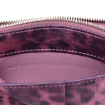 Balenciaga Metallic Agneau Leopard Print Le Cagole Coin Card Holder Pink 7 of 8