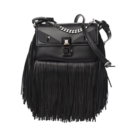 Fendi Nappa Monster Fringe Micro Baguette Black 1 of 9