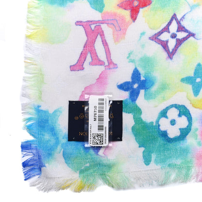 Louis Vuitton Cotton Monogram Essential Watercolor Stole Multicolor 9 of 9