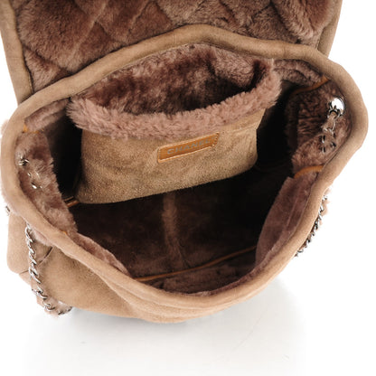 Chanel Shearling Quilted Mademoiselle Flap Beige 5 of 7