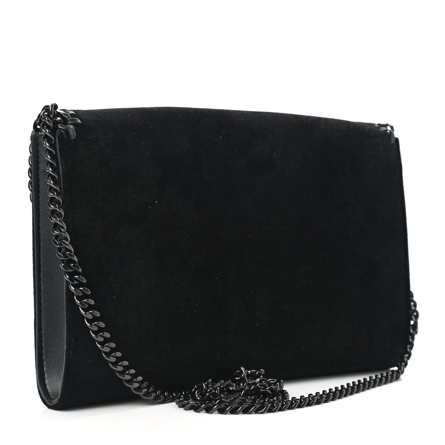 Velvet Effect Falabella Shoulder Bag Black