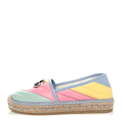 Gucci Nappa Matelasse Diagonal GG Marmont Espadrilles 36 Multicolor Pastel 1 of 12