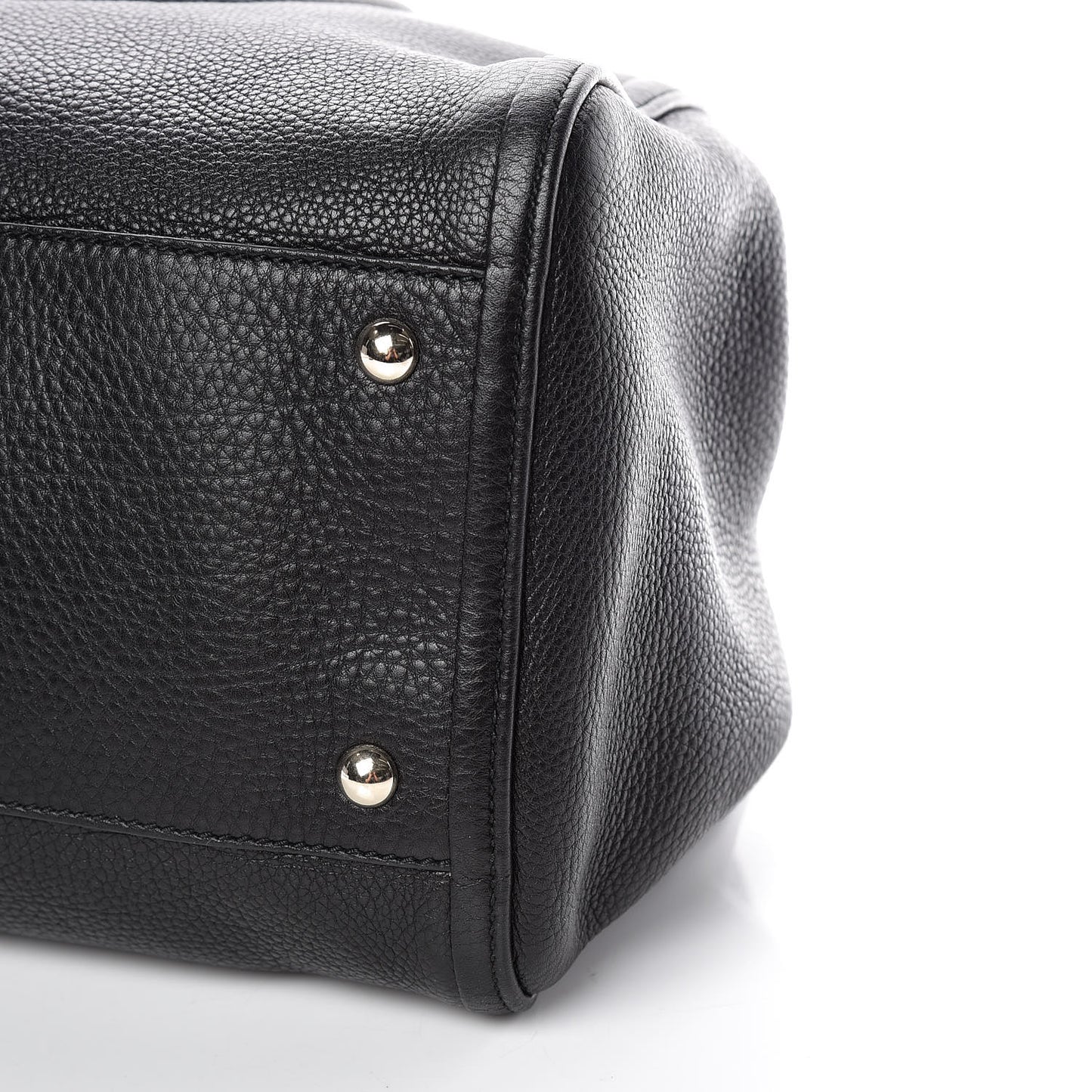 Pebbled Calfskin Medium Soho Shoulder Bag Black