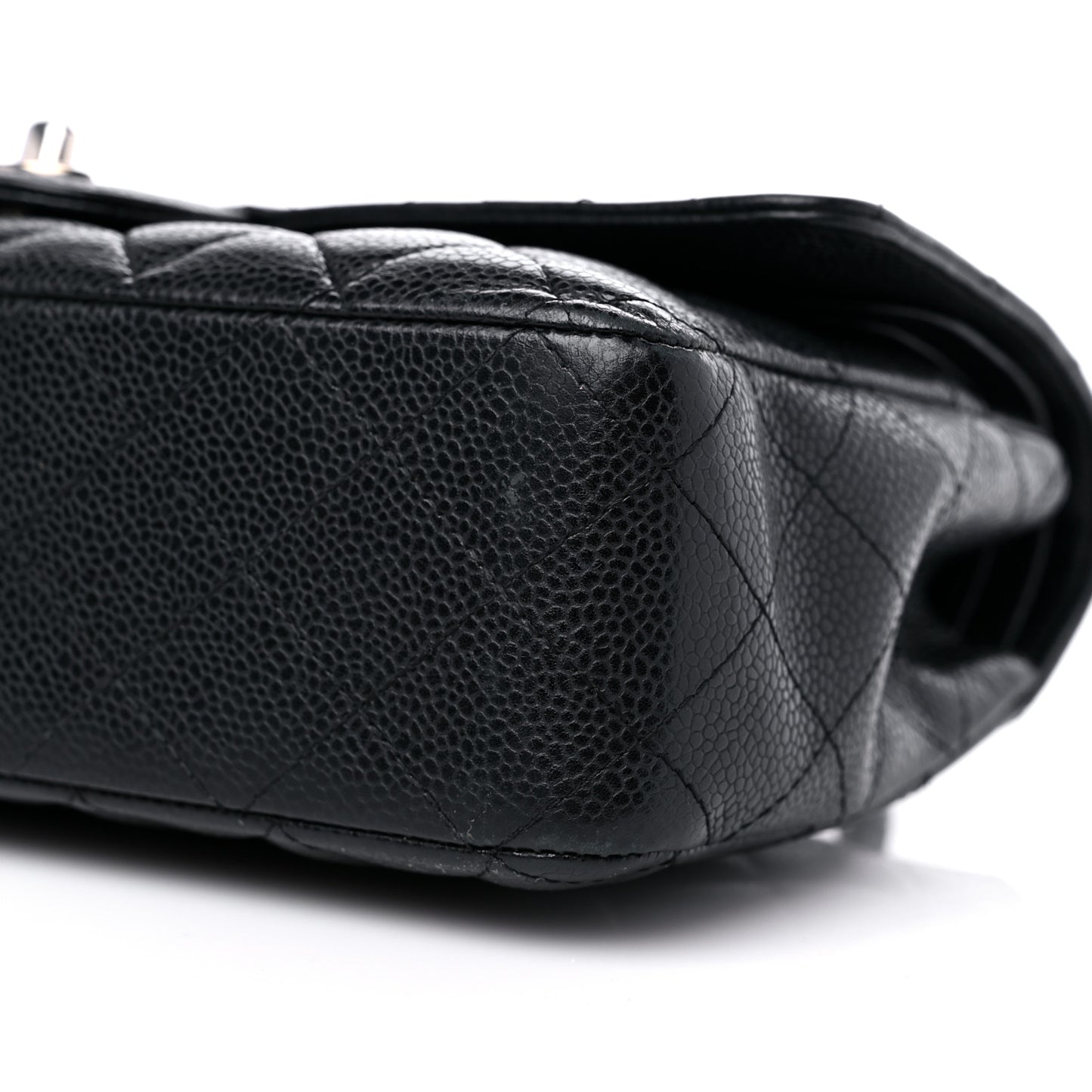 Caviar Quilted Medium Double Flap Black