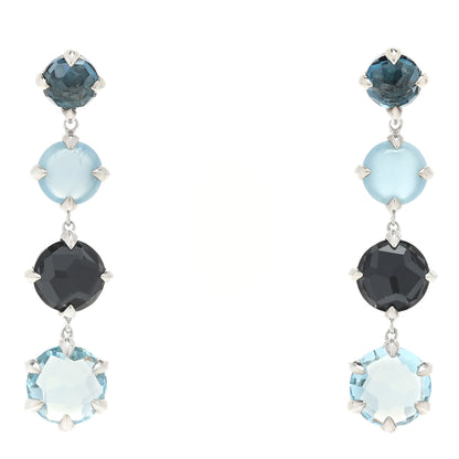 David Yurman Sterling Silver Hampton Blue Topaz Aquamarine Grey Orchid Chatelaine Drop Earrings 1 of 3