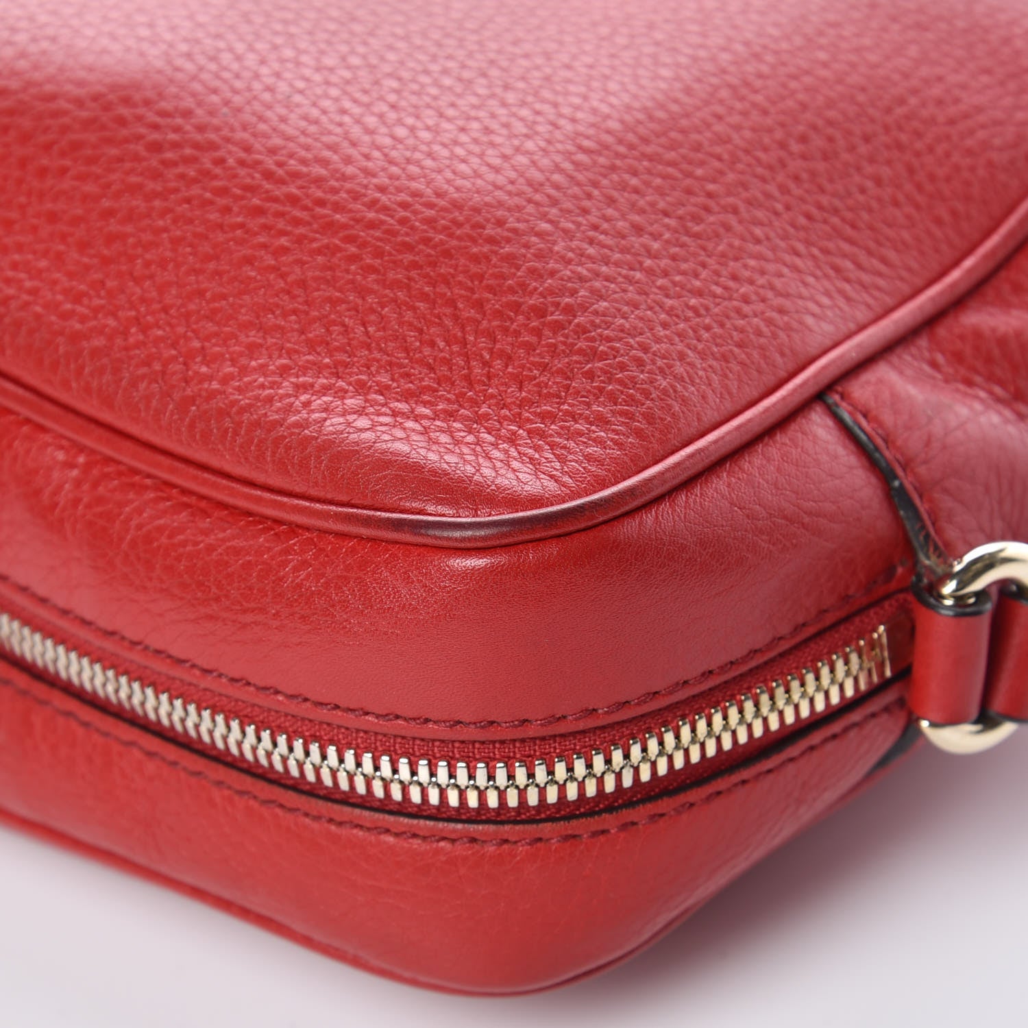 Gucci Pebbled Calfskin Small Soho Disco Bag Tabasco Red 13 of 15