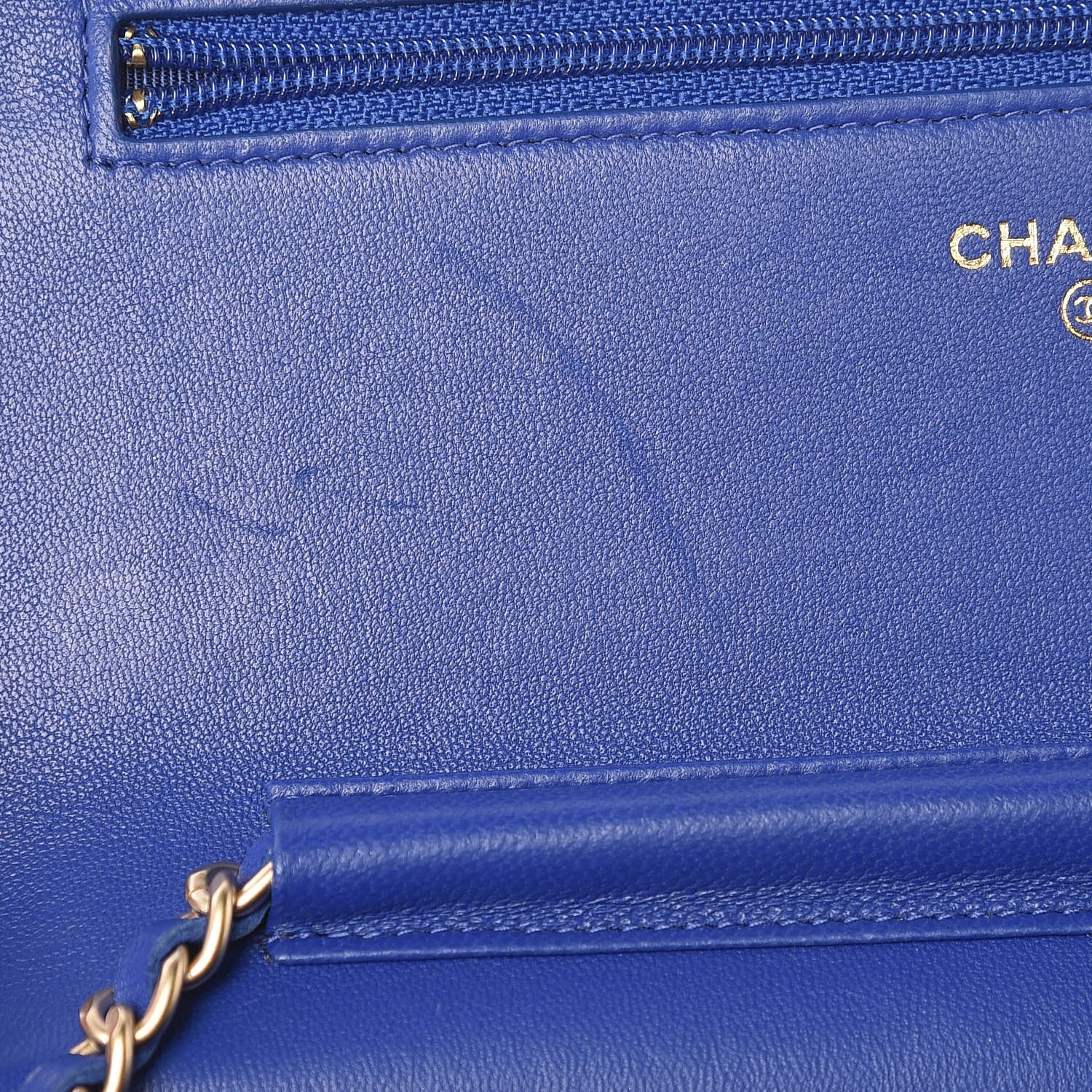 Chanel Lambskin Quilted Wallet On Chain WOC Dark Blue 9 of 11