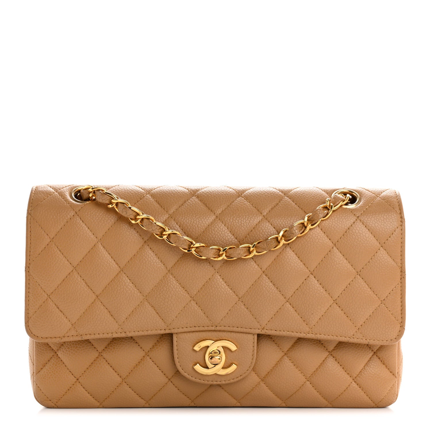 Chanel Caviar Quilted Medium Double Flap Beige 1 of 13