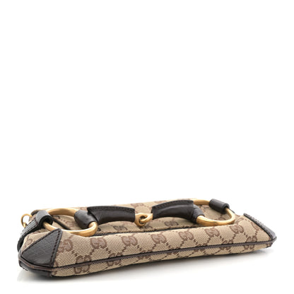 Gucci Monogram Horsebit Clutch Dark Brown 4 of 10