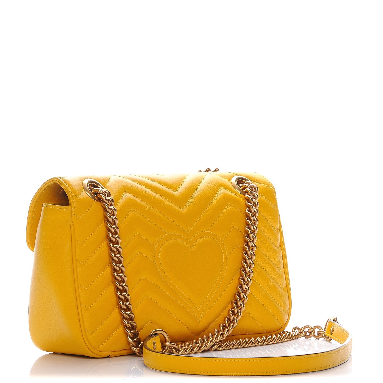Gucci Calfskin Matelasse Small GG Marmont Shoulder Bag Stone Topaz 4 of 8