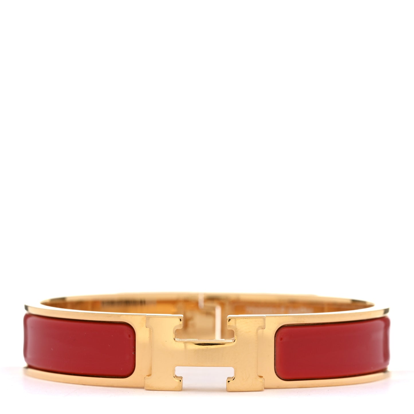 Enamel Narrow Clic Clac H Bracelet GM Rouge Amarante