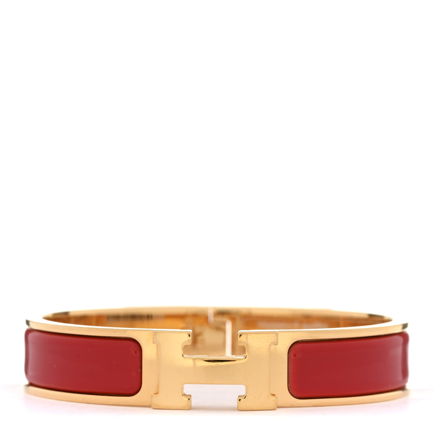 Hermes Enamel Narrow Clic Clac H Bracelet GM Rouge Amarante 1 of 4