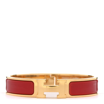 Hermes Enamel Narrow Clic Clac H Bracelet GM Rouge Amarante 1 of 4