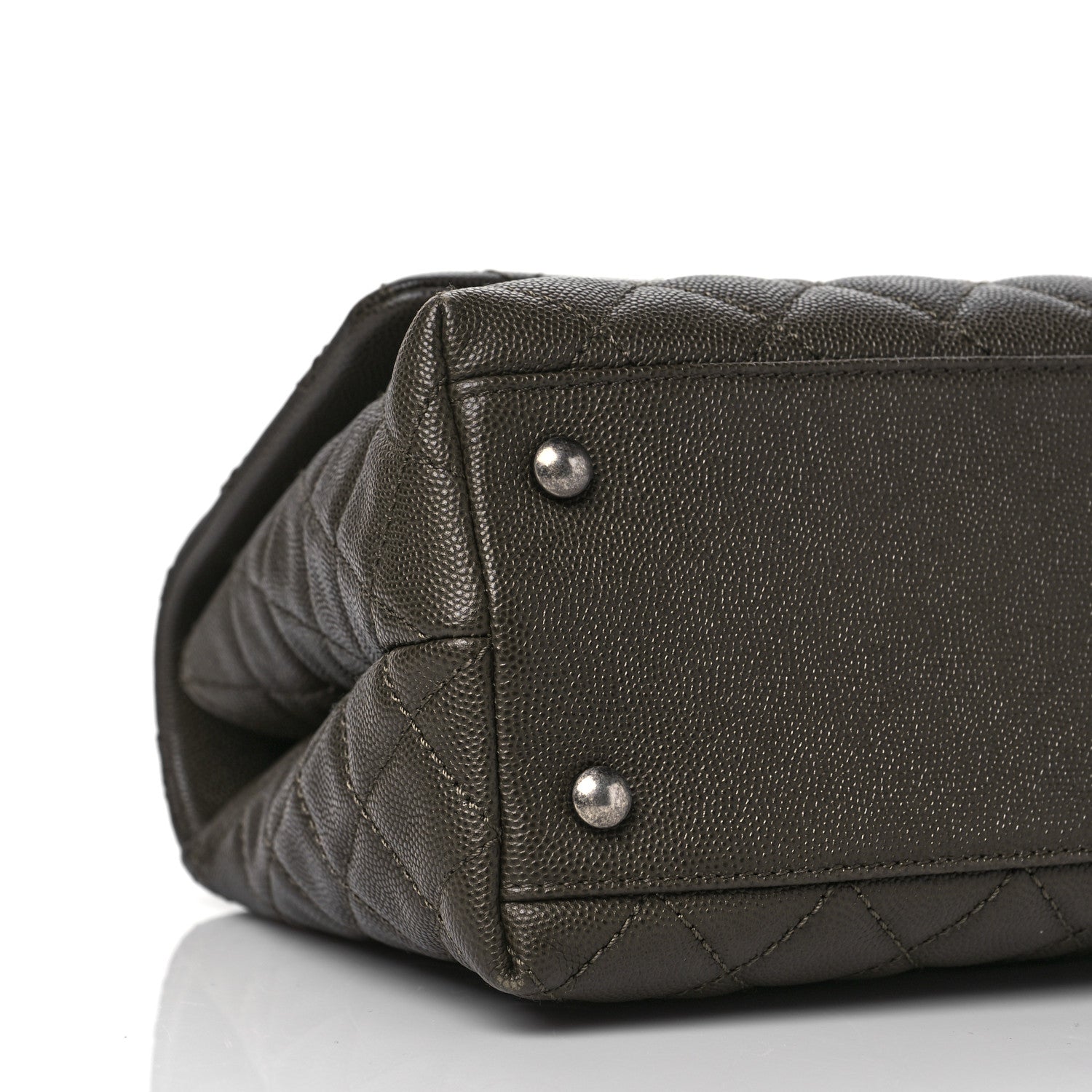 Chanel Caviar Lizard Quilted Small Coco Handle Flap Dark Grey 7 of 9