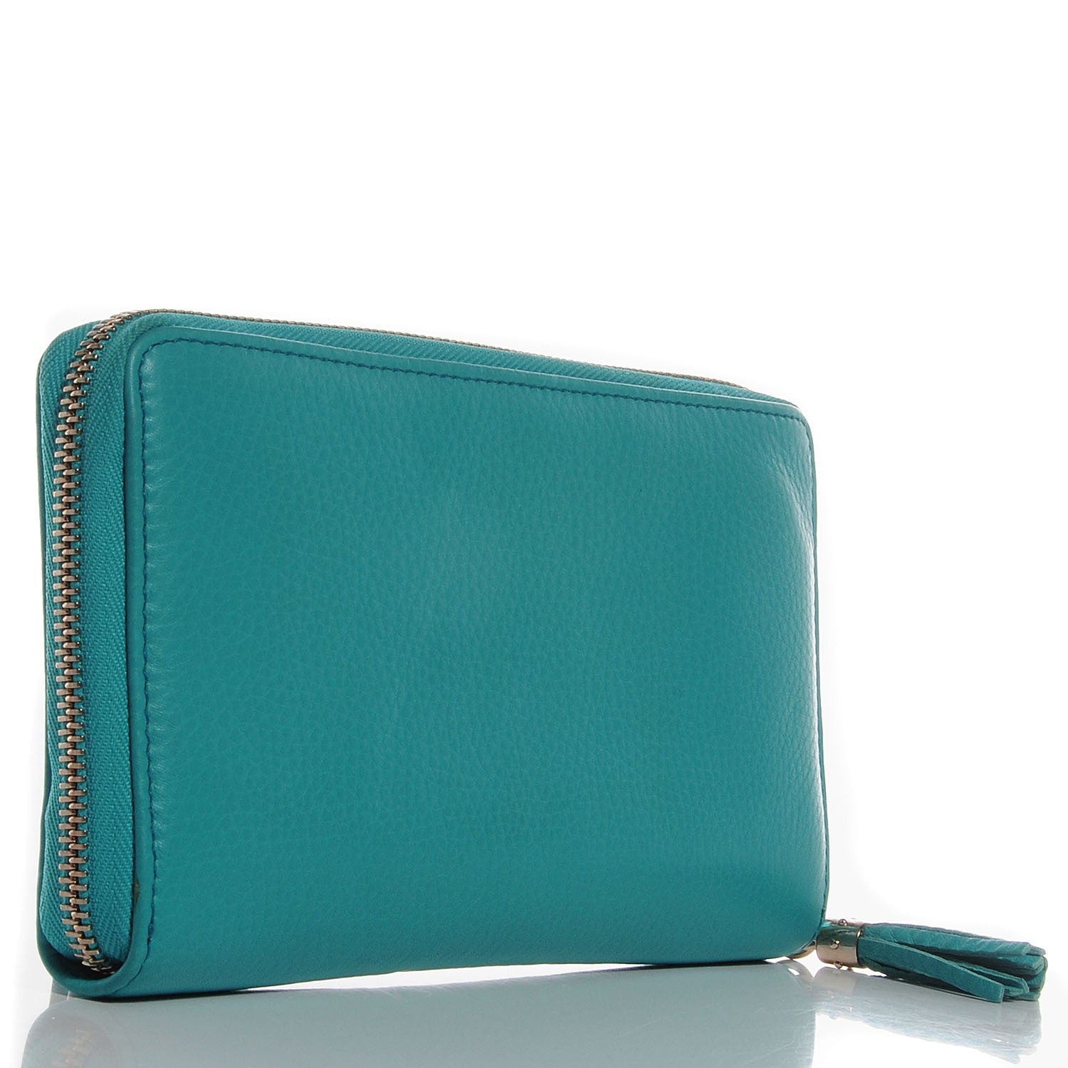 Gucci Pebbled Calfskin Soho Zip Around Wallet Deep Cobalt 3 of 7