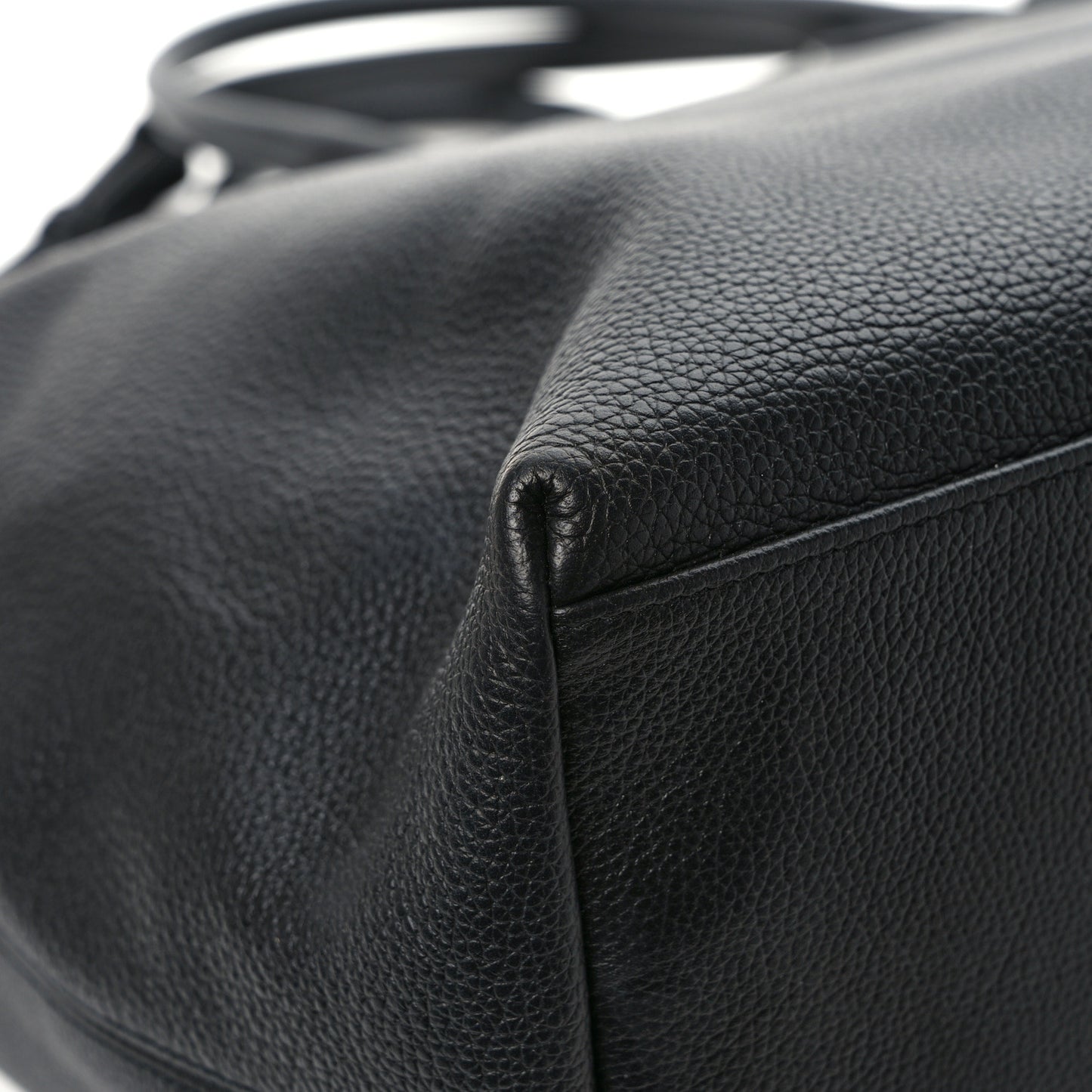 Grained Calfskin Giant Bowling Bag Black