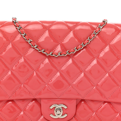 Chanel Patent Quilted Clutch with Chain Flap Fuchsia 5 of 10