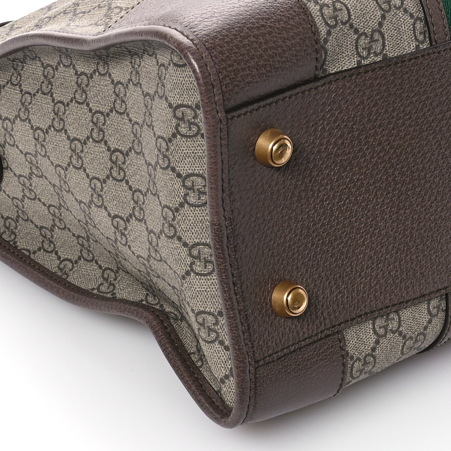 Gucci Soft GG Supreme Monogram Web Neo Vintage Duffle Bag Beige New Acero Crop 9 of 10