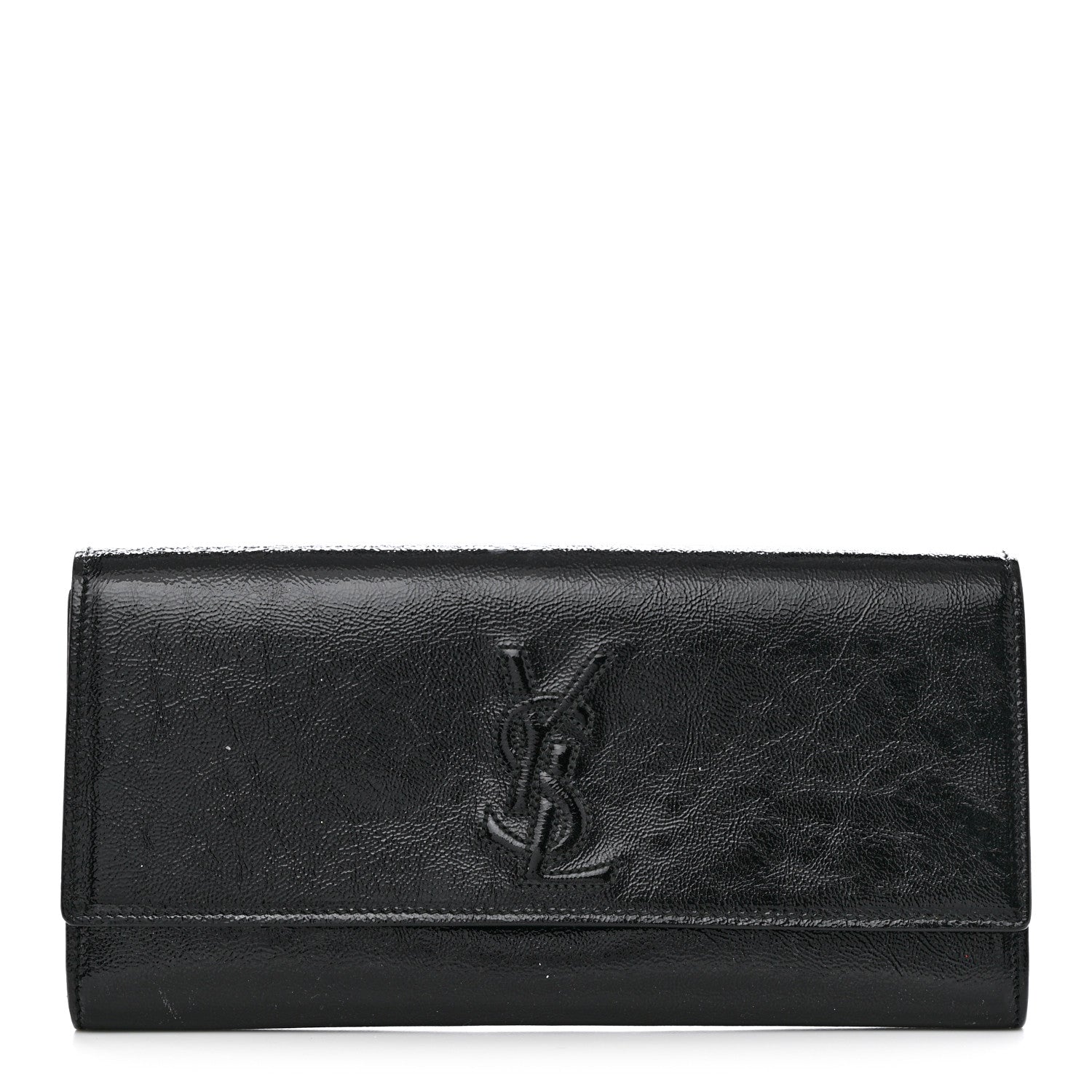 Saint Laurent Textured Patent Monogram Small Belle De Jour Clutch Black 1 of 9