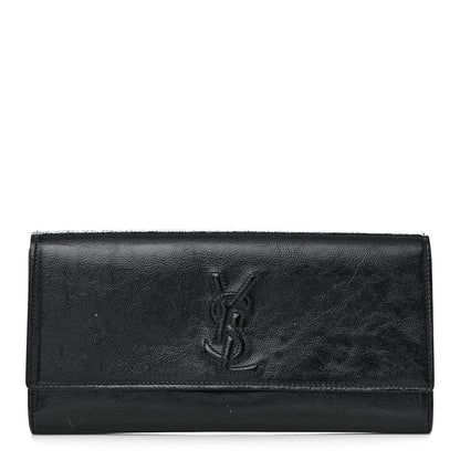 Saint Laurent Textured Patent Monogram Small Belle De Jour Clutch Black 1 of 9
