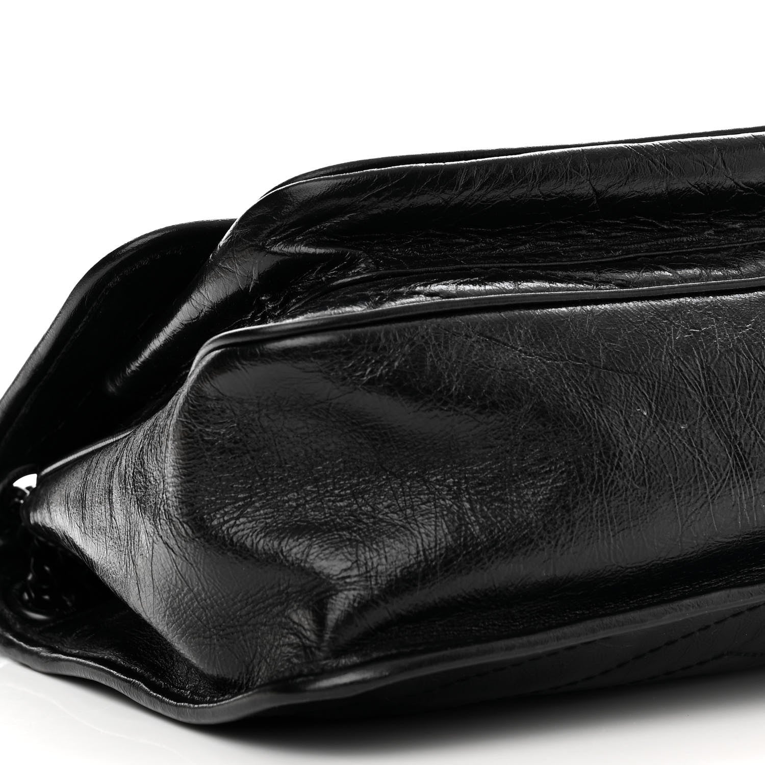 Saint Laurent Crinkled Calfskin Matelasse Monogram Medium Niki Chain Satchel Black 9 of 10