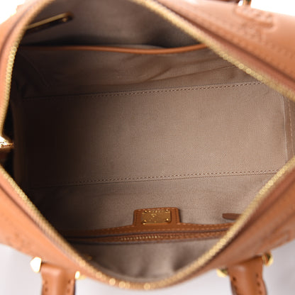 MCM Calfskin Ottomar Monogram Essential Boston Bag Cognac 4 of 8