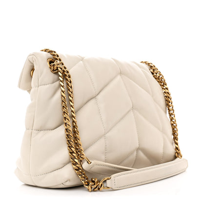 Saint Laurent Lambskin Quilted Small Loulou Puffer Monogram Chain Satchel Crema Soft 3 of 12