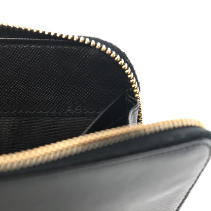 Prada Saffiano Metal Zip Around Wallet Black 8 of 12