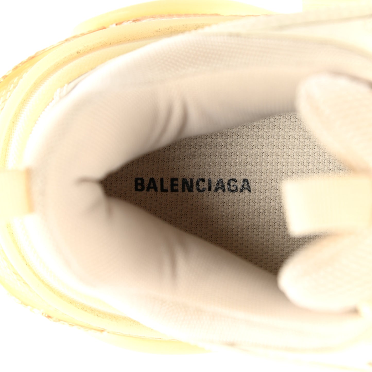 Fabric Mesh Clear Sole Mens Triple S Sneakers 42 Beige
