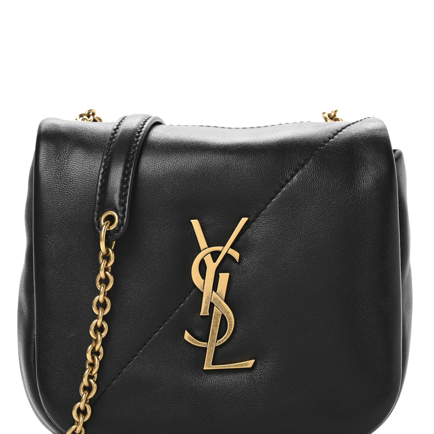 Saint Laurent Lambskin Patchwork Monogram Nano Jamie 4.3 Black