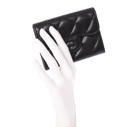 Chanel Caviar Quilted Flap Card Holder Wallet Black 2 of 9