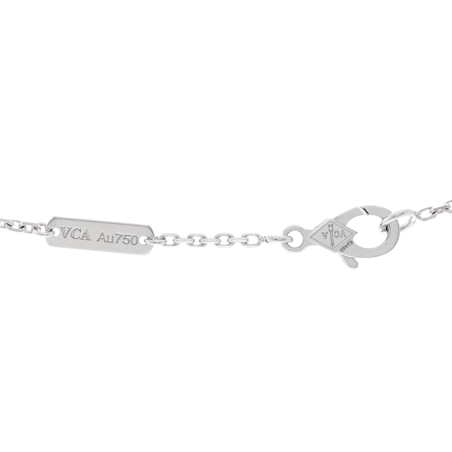 Van Cleef & Arpels 18K White Gold Mother of Pearl Vintage Alhambra Pendant Necklace 4 of 5