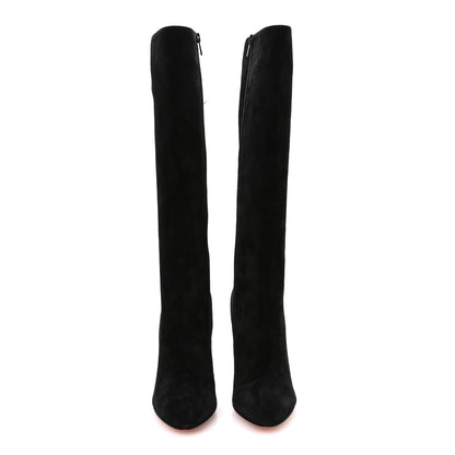 Christian Louboutin Veau Velours Eloise Botta 100 Knee Boots 38 Black 2 of 8