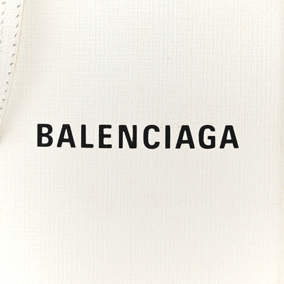 Balenciaga Squared Calfskin Logo Shopping Phone Holder Bag White 8 of 11
