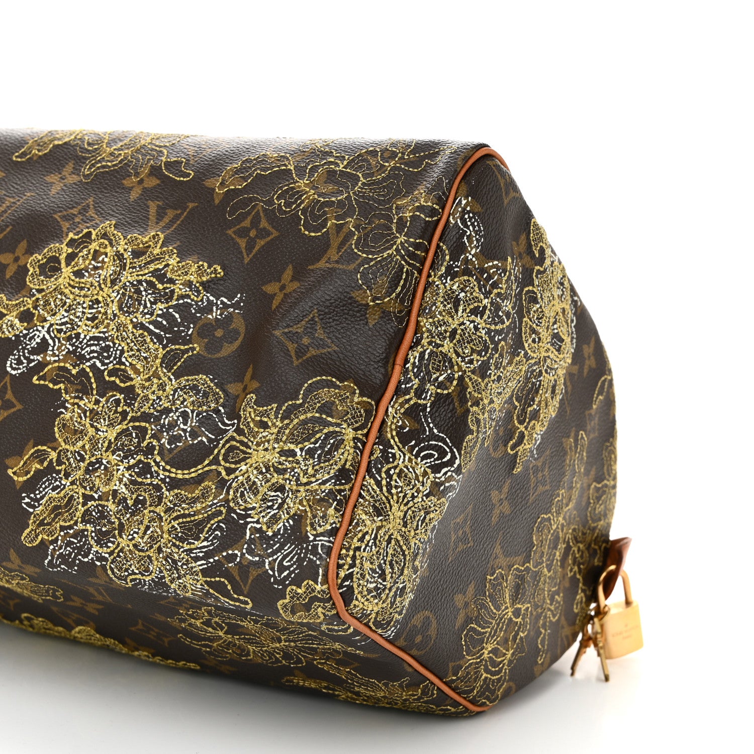 Louis Vuitton Monogram Dentelle Speedy 30 Gold 9 of 9