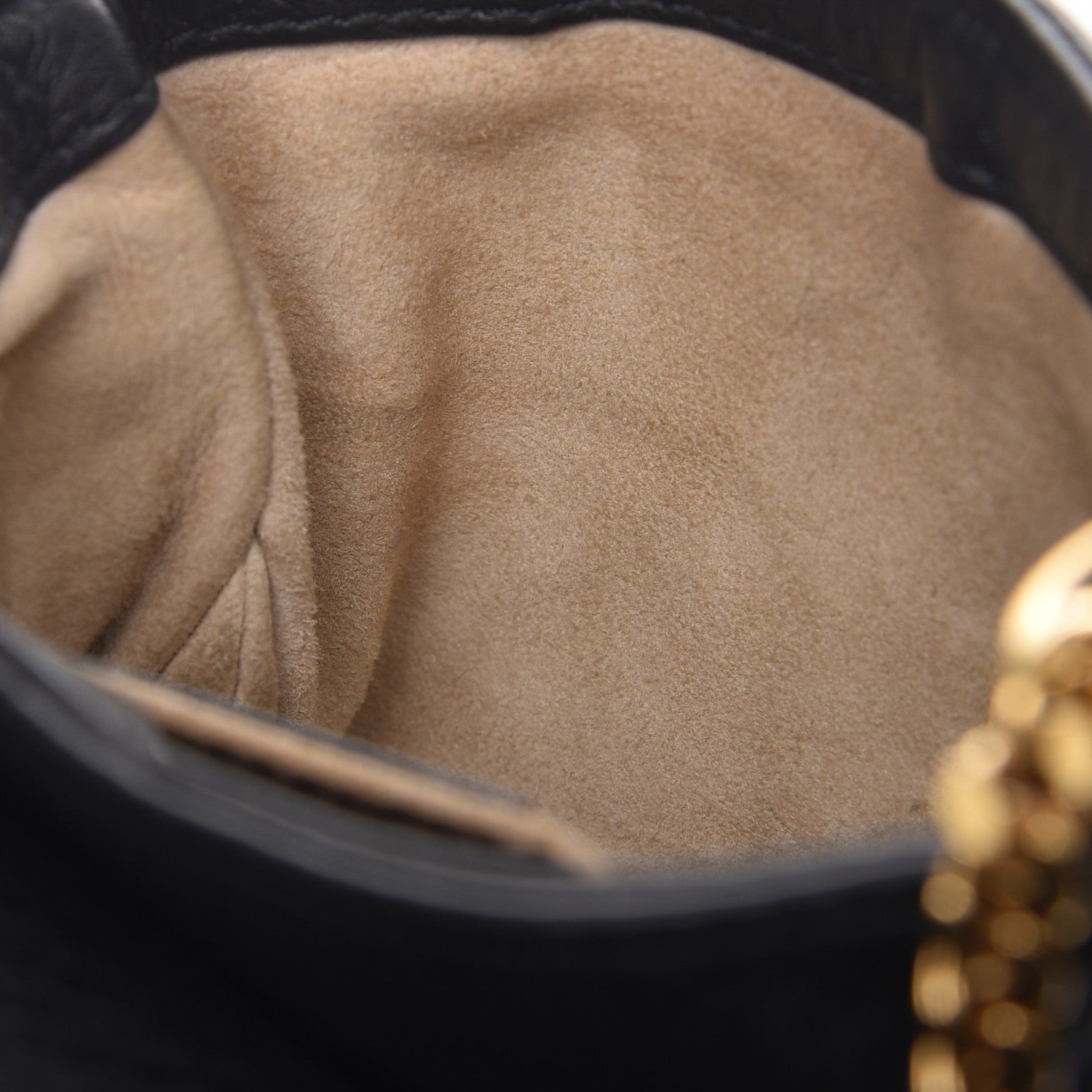 Gucci Pebbled Calfskin Small 1973 Chain Shoulder Bag Black 10 of 11
