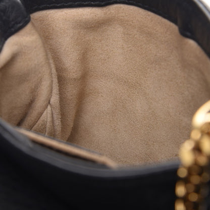 Gucci Pebbled Calfskin Small 1973 Chain Shoulder Bag Black 10 of 11