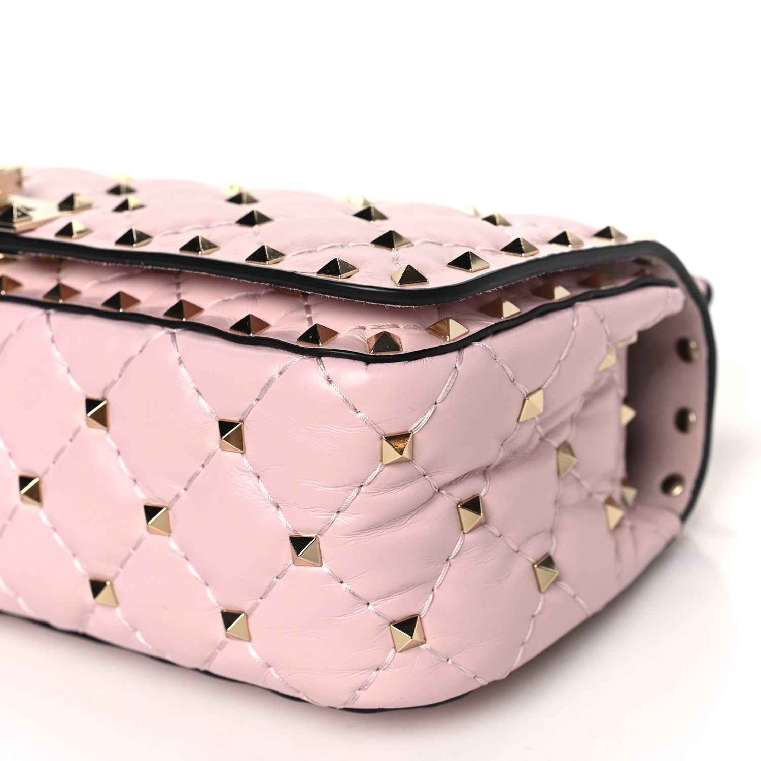 Valentino Garavani Calfskin Rockstud Spike Convertible Shoulder Bag Light Pink 9 of 9