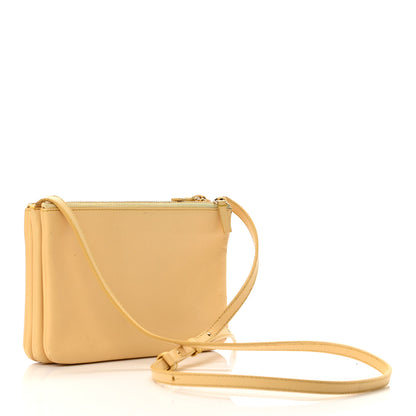 Celine Lambskin Small Trio Crossbody Bag Butter 2 of 14